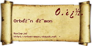 Orbán Ámon névjegykártya